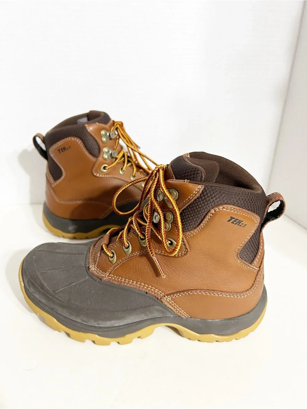 L.L. Bean Women’s TEK2.5 Duck Boots Brown Leather Gray Rubber Size 6.5 M